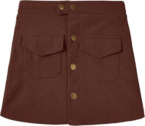 Skirt for Girls Casual Plaid Skirt Girls Pencil Dress with Button Closure Corduroy Skirt for Toddler/Girls/Kids in Saudi Arabia
