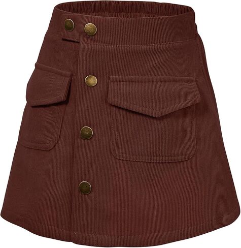 Skirt for Girls Casual Plaid Skirt Girls Pencil Dress with Button Closure Corduroy Skirt for Toddler/Girls/Kids in Saudi Arabia