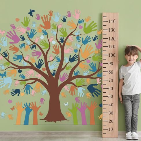 156PCS Classroom Tree Bulletin Board Decorations Set Together We Can Change The World Wall Bulletin Decor with Handprint Cut-outs and Animal Butterfly Owls Letter Accents for School Blackboard Decor in Saudi Arabia