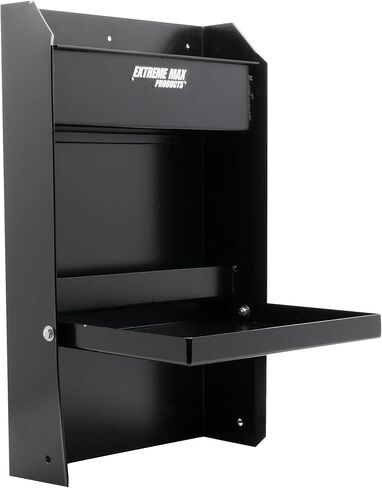 Extreme Max 5001.6119 Junior Wall-Mount Aluminum Work Station Storage Cabinet Flip-Out Work Tray with Paper Towel Rack Organizer for Enclosed Race Trailer Shop Garage Storage - Black in Kuwait