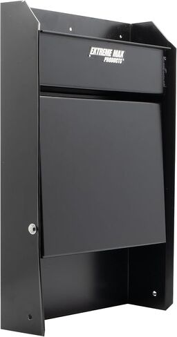 Extreme Max 5001.6119 Junior Wall-Mount Aluminum Work Station Storage Cabinet Flip-Out Work Tray with Paper Towel Rack Organizer for Enclosed Race Trailer Shop Garage Storage - Black in Kuwait