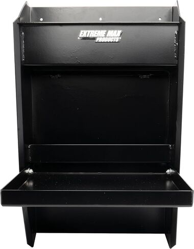 Extreme Max 5001.6119 Junior Wall-Mount Aluminum Work Station Storage Cabinet Flip-Out Work Tray with Paper Towel Rack Organizer for Enclosed Race Trailer Shop Garage Storage - Black in Kuwait