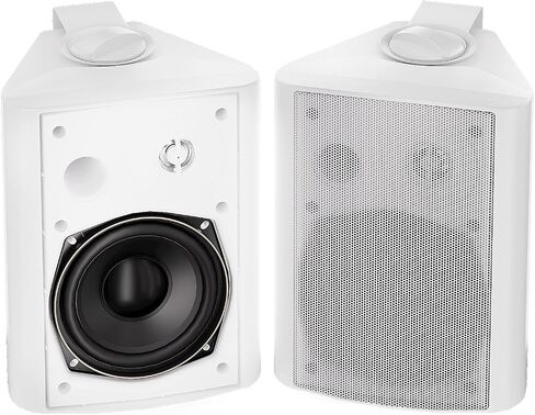 Herdio 5.25 Inch Indoor Outdoor Bluetooth Speakers Patio Waterproof Wired Wall Mount System 300 Watts (Black) in Saudi Arabia