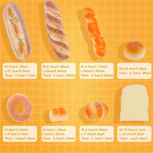 5pcs Realistic Artificial Bread Decoration Set Fake Faux Food Baguette Caterpillar Home Kitchen Restaurant Wedding Festival Party Prop in Kuwait