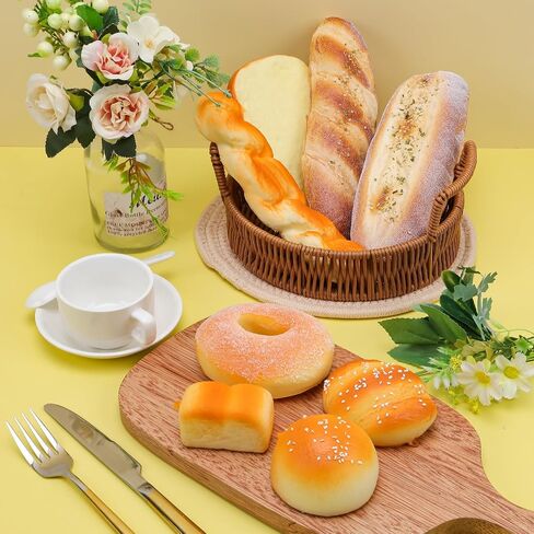 5pcs Realistic Artificial Bread Decoration Set Fake Faux Food Baguette Caterpillar Home Kitchen Restaurant Wedding Festival Party Prop in Kuwait