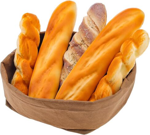 5pcs Realistic Artificial Bread Decoration Set Fake Faux Food Baguette Caterpillar Home Kitchen Restaurant Wedding Festival Party Prop in Kuwait