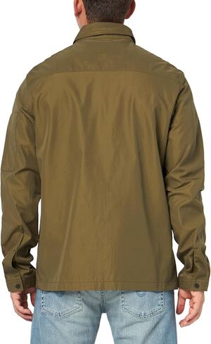 HUGO Men's Cotton Mix Canvas Zip Up Overshirt in Saudi Arabia