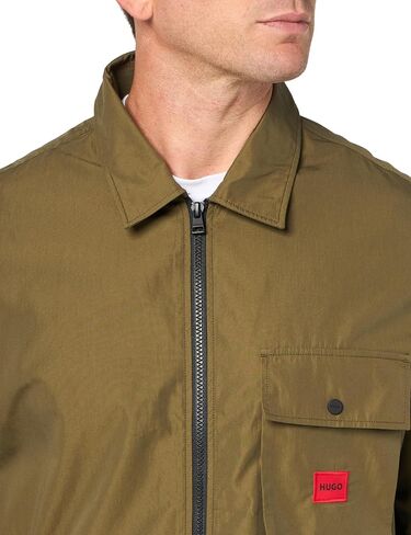 HUGO Men's Cotton Mix Canvas Zip Up Overshirt in Saudi Arabia