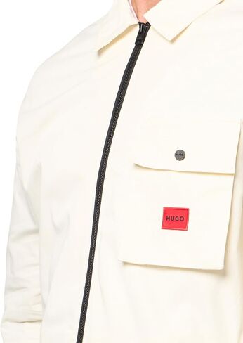 HUGO Men's Cotton Mix Canvas Zip Up Overshirt in Saudi Arabia