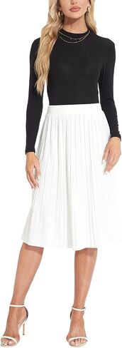 Women Classic Chiffon Flowy Pleated Midi Skirts in Saudi Arabia