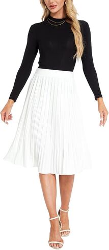 Women Classic Chiffon Flowy Pleated Midi Skirts in Saudi Arabia