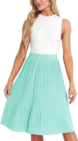 Women Classic Chiffon Flowy Pleated Midi Skirts in Saudi Arabia