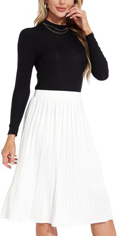 Women Classic Chiffon Flowy Pleated Midi Skirts in Saudi Arabia