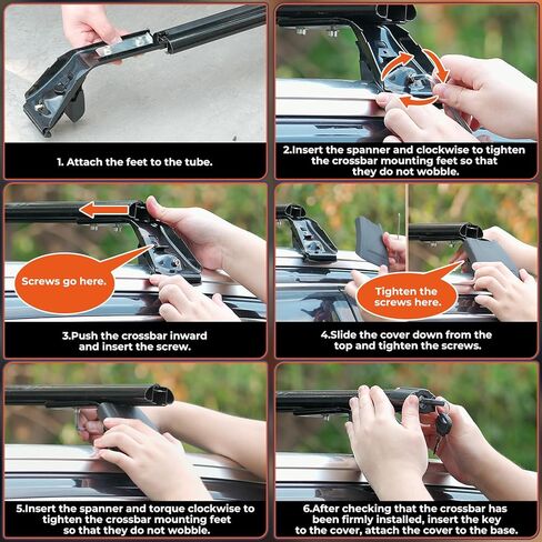 ACLONG 53 بوصة قضبان متقاطعة عالمية لسقف السيارة، قضبان متقاطعة من الألومنيوم قابلة للتعديل على السطح مناسبة للسيارات وسيارات الدفع الرباعي مع أخاديد سياج جانبية قابلة للقفل للسلالم ومعدات التخييم والمعدات الرياضية - قطعتان in Kuwait