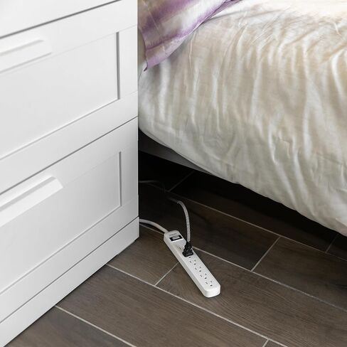 واقي التيار المفاجئ من فيليبس، 6 منافذ، سلك تمديد 10 قدم، شريط طاقة، 1080 جول، قابس مسطح، مثبت على الحائط، مثالي لديكور المكتب أو المنزل، مدرج في قائمة ETL، أسود، SPP6110BC/37 in Kuwait