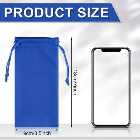 18pcs Sunglasses Pouch, 7x3.5in Eyeglass Storage Bag Drawstring Glasses Soft Microfiber Pouch Bag Cloth Sunglass Sleeve in Saudi Arabia