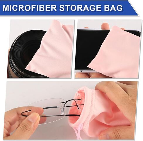 18pcs Sunglasses Pouch, 7x3.5in Eyeglass Storage Bag Drawstring Glasses Soft Microfiber Pouch Bag Cloth Sunglass Sleeve in Saudi Arabia