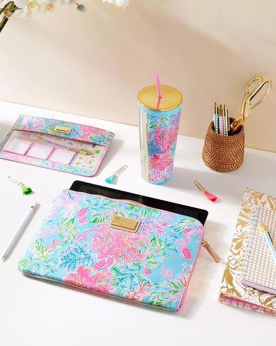 Lilly Pulitzer Padded Tech Sleeve with Small Zip Pouch for Accessories, Cute Laptop Case for Women, Tablet Bag or 13 Inch Laptop Sleeve, Me and My Zesty in Kuwait