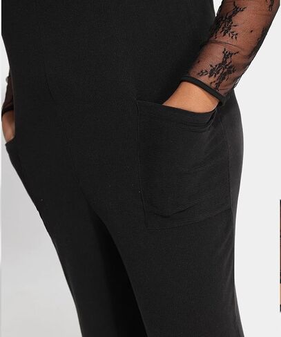 RITERA Plus Size Jumpsuits For Curvy Women Sleeveless Adjustable Knot Straps Long Wide Leg Pant Pocket Overalls Fall XL-5XL in Saudi Arabia