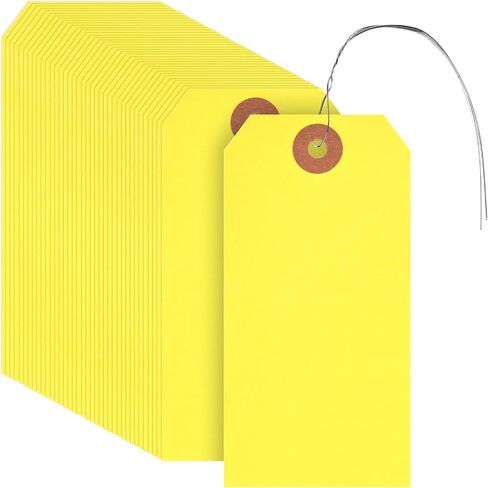 Koogel 120PCS Manila Paper Tags, Green Shipping Tags with Wire 4 3/4 x 2 3/8 inch Blank Hang Tags for Inventory Luggage Garage Organization in Saudi Arabia