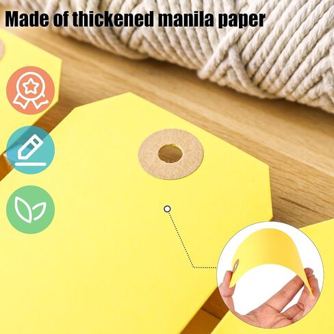 Koogel 120PCS Manila Paper Tags, Green Shipping Tags with Wire 4 3/4 x 2 3/8 inch Blank Hang Tags for Inventory Luggage Garage Organization in Saudi Arabia