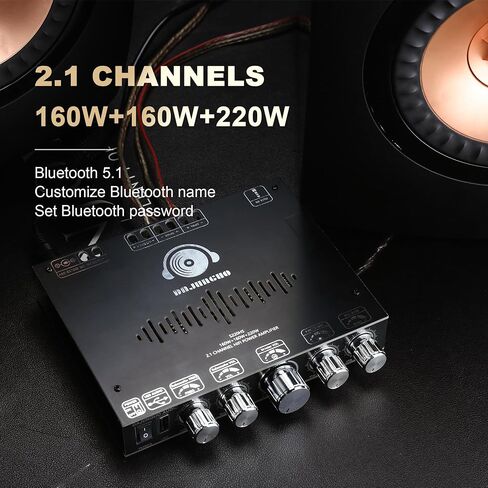 ZK-ST21 TPA3221 Bluetooth Power Amplifier Board with Subwoofer 2.1 Channel 100W×2+200W, 12V-30V Audio Power Amplifier Module with Treble and Bass Control in Saudi Arabia
