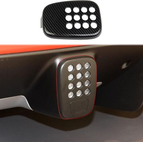 Korlot Carbon Fiber Pattern Rear Foglight Cover Trim Accessories for Ferrari 488 (fit Model Without Camera) in Saudi Arabia