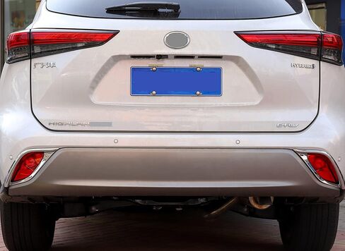 Chrome Rear Bumper Fog Light Cover Trim Exterior Accessories ABS Decoration Sticker Fit for Toyota Highlander 2023 2022 2020 2021, Set of 2 in Saudi Arabia