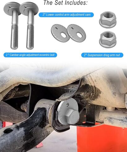 Rear Camber Adjustment Eccentric Bolt Kit Fit for Ford Edge Fusion Mustang 2007-2024 Lincoln MKX MKZ Continental 2007-2020 Vehicle Replace DG9Z5K978A 7T4Z5K751A W716343S440, 1 Set in Saudi Arabia