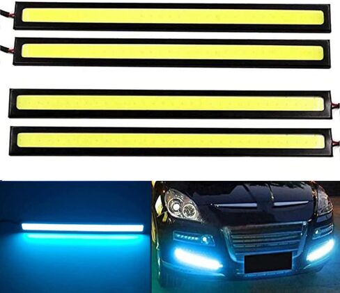 17 سم شاحنات السيارات العالمية ضوء النهار الجري الخفيف مصباح فائق السطوع 12 فولت شرائط LED مقاومة للماء COB DRL سيارة LED ضوء الضباب (أبيض) in Kuwait
