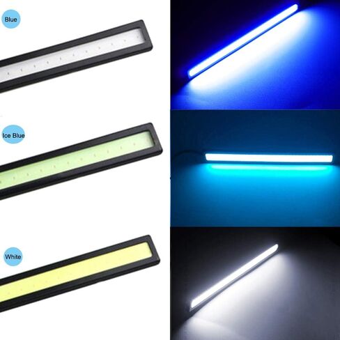 17 سم شاحنات السيارات العالمية ضوء النهار الجري الخفيف مصباح فائق السطوع 12 فولت شرائط LED مقاومة للماء COB DRL سيارة LED ضوء الضباب (أبيض) in Kuwait