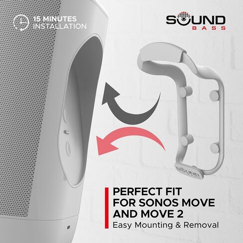 Move Speaker Wall Mount Bracket, Weatherproof, Compatible with Sonos Move & Move 2, Including Mounting Accessories, Shadow Black in Saudi Arabia