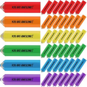 96 Pcs Back to School Gifts for Students Pencil Shaped Erasers Inspirational Erasers 6 Colors Motivational Erasers You are Awesome Gifts for Students Office Classroom Back to School Supplies