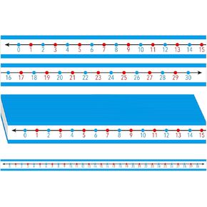 36 PCS Student Number Line, 0 to 30 Number Line Strips Dry Erase Surface Number Cognition, Counting, Sequencing, Color-Coded Even and Odd Numbers, Write on & Wipe off for Classroom Use
