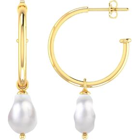 Women 14K Yellow Gold Hoop Earrings Shiny 13mm Round Push Back Lightweight Fine Jewelry Gift For Wedding Party Anniversary Valentine's day