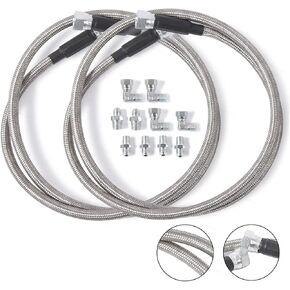 Transmission Cooler Hose Fitting, Fit for Chevy Ford Mopar GM GMC Buick Cadillac Cars and Trucks, Stainless Steel Braided Lines, Replace TH350/ 700R4/ TH400-52 Inch