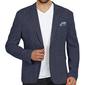 Men’s Blazer Casual Sport Coats Slim Fit Lightweight Suit Jacket One Button Summer Blazers with Pocket Square