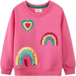 DDSOL Toddler Girls Sweatshirt Crewneck Hoodies Long Sleeve Fall Winter T-Shirt Kids Pullover Tops