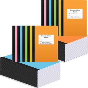 Janlaugh Composition Notebooks Bulk Wide Ruled Composition NoteBooks with Ruled Lined, 8.5 x 5.5 Inch,30 Sheets/60 Pages,Composition Notebooks for School Office Supplies(50 Pack)