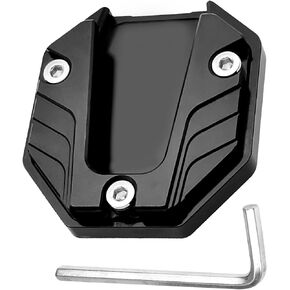 Motorcycle Kickstand Plate, Universal Motorcycle Kickstand Foot Side Stand Extension Pad, Motorcycle Aluminium Alloy Side Stand Extension Plate (Black)