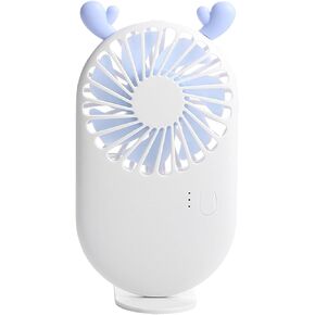 Portable Handheld Fan 4 Pack, Mini Fan with Base as Small Desk Fan, USB Rechargeable Personal Fan Pocket Fan, 3 Speed Battery Operated Eyelash Fan for Women Kids Outdoor Office
