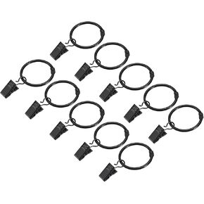 uxcell Curtain Rings with Clips, 20pcs Drapery Curtain Clip Rings, 3 Inch Curtain Clip Rings Hooks for Curtain Rod (Silver)