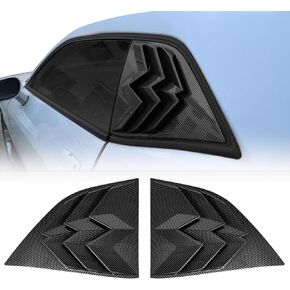 Rear Window Louvers Carbon Fiber Texture for Dodge Challenger 2008-2021 in GT Lambo Style,Rear Windshield Sun Shade Cover Black