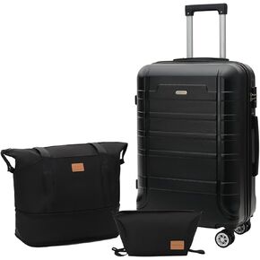 Luggage 20 Inch Set 3 Piece Luggage Set carry on luggage with wheels for Travel (White, 3 piece set-20-Inch)