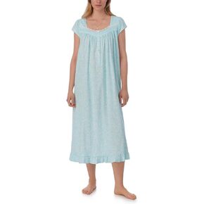 Eileen West Women's Cotton Knit Cap Sleeve Long Gown