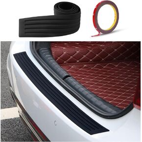 Car Rear Bumper Protector Guard, Rubber Scratch-Resistant Protection Strip Sticker, Auto Non-Slip Trunk Door Entry Trim Cover, Universal Vehicle Accessories for Most Cars (Black)