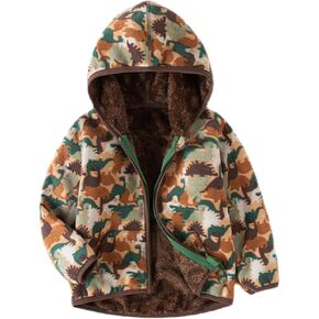 Kids Boys Girls Polar Fleece Jacket with Hood Toddler Outerwear Warm Autumn Winter Coat 2-9Years