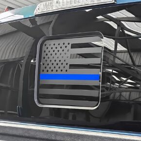 يناسب Ford F150 F250 F350 2004-2024 النافذة الخلفية الوسطى المنزلقة الأمريكية الأمريكية العلم ملصق حائط من الفينيل‏ ماتي الأسود الملحقات الخارجية