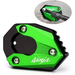 For Kawasaki Ninja650 2017-2022 Ninja 1000 1000SX 2018-2022 Ninja300 2013-2020 Motorcycle CNC Support Extension Plate Kickstand Side Stand Pad ninja 650 Accessories (green)