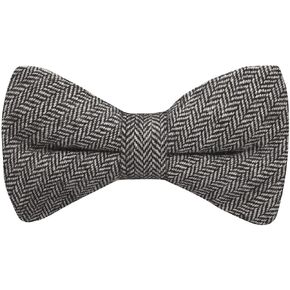 Black Herringbone Bow Tie
